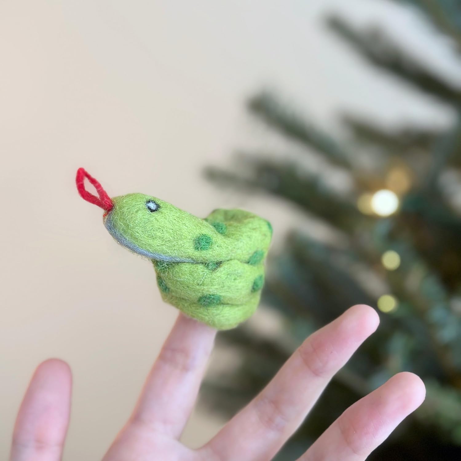 Handmade Green Snake Finger Puppets, Snake Finger Puppet, Wool Felt Snake Finger Puppets, Fair-Trade Puppets for Storytelling, Kids Educational Toys, Eco-Friendly Educational Puppet, Unique Kids Gift image 5