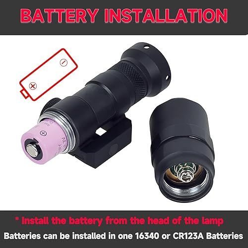 Miniatura 4 de Linterna táctica LED Picatinny linterna con interruptor de presión para M300 Light Black