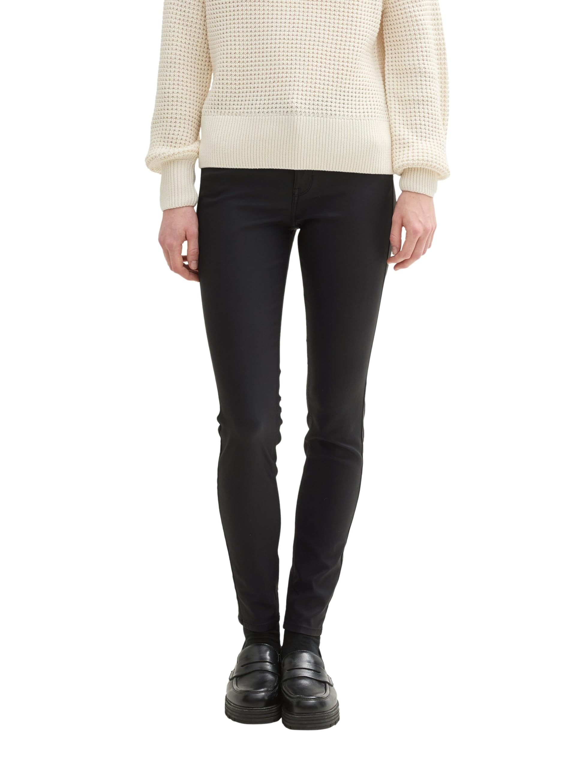 Tom Tailor Denim Damen Coated NELA Extra Skinny Jeans in Leder-Optik 1043333