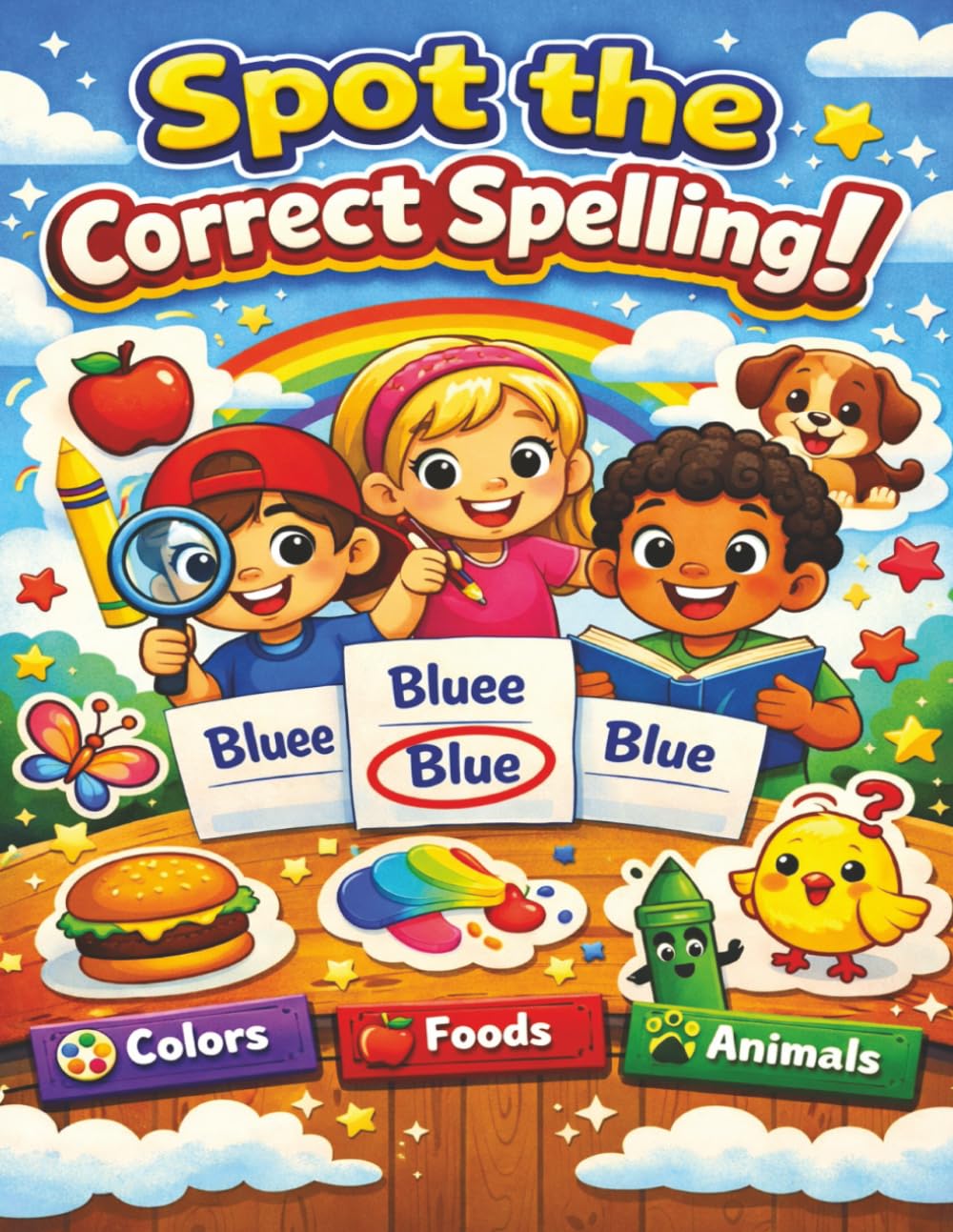 Spot the Correct Spelling!: A Fun Spelling Puzzle Book for Kids Ages 4–8