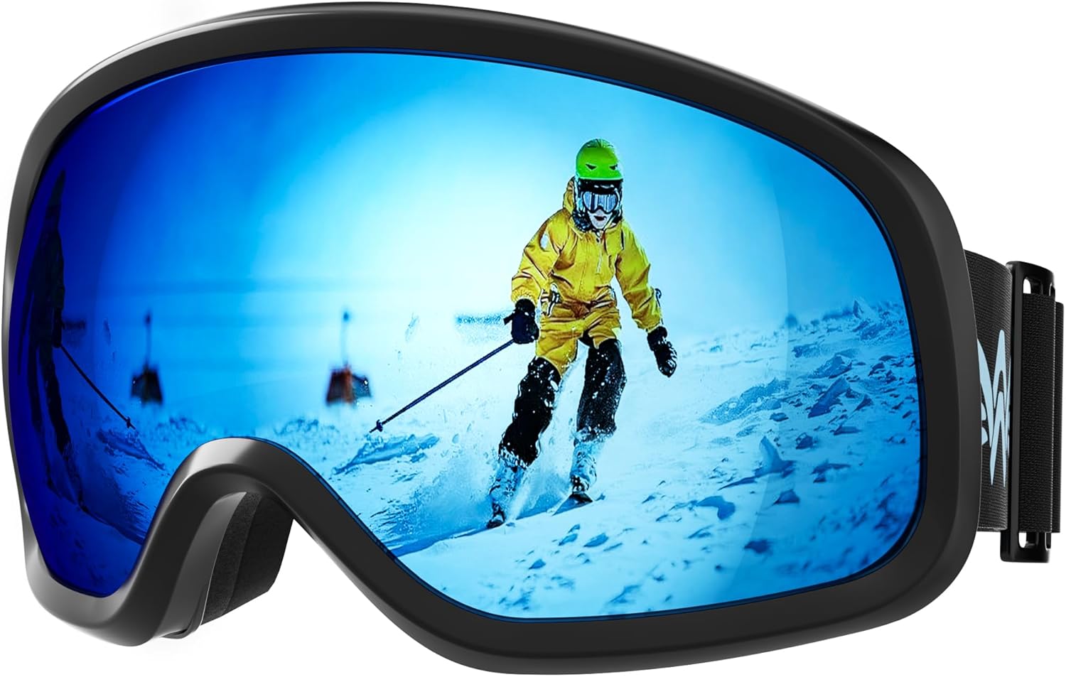 Ski Goggles Snowboard Goggles for Men Women Adults Youth,Over Glasses OTG/100% UV Protection/Anti-fog/Wide Vision