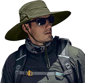 Cooltto L/XL/XXL Wide Brim Sun Hat UPF 50+ UV Protection Boonie Hat | Waterproof Breathable Bucket Fisherman Hat for Men, Women - Fishing, Hiking, Camping & Traveling - Fits 23.6-24.8"60-63cm