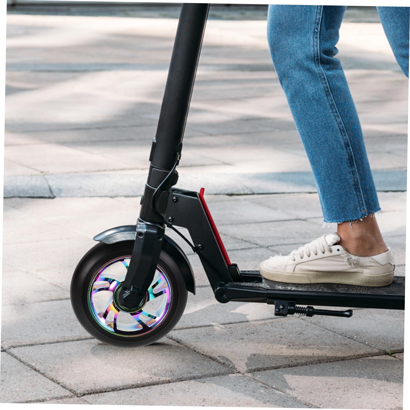 Alipis Ruote Luminose per Monopattino 2 Pezzi in Lega di Alluminio Design Unico per Maggiore Velocità e Installazione Semplice, per Uso Esterno e Urbano
