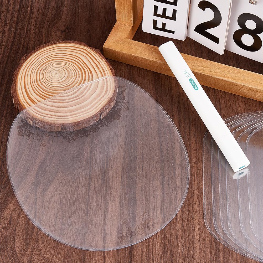 CREATCABIN Funda Protectora para Raqueta de Tenis de Mesa 6.3x6.4 Pulgadas, Película Adhesiva Transparente