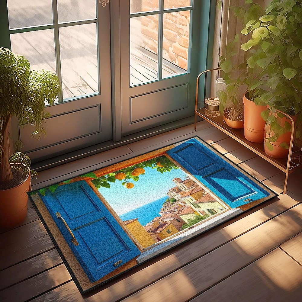 Tapis de porte d'intérieur anti-saleté 65 x 90 cm pour égayer une entrée sombre en automne