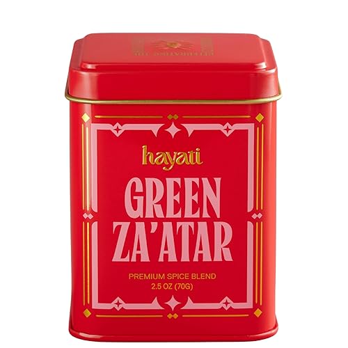 Hayati Zaatar Spice  Mezcla de especias palestinas con tomillo, sésamo y zumac  Auténtico condimento tradicional árabe y de Oriente Medio para pan,