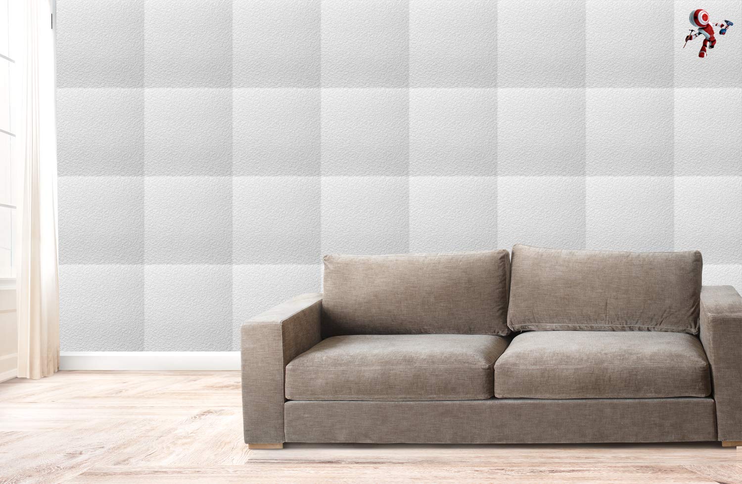 Panel de poliestireno decorativo para techo y pared efecto 3D aislante térmico - espesor 1 cm - dimensiones 50 x 50 cm decosa, paquete de 10 m² (40 paneles) (B005)