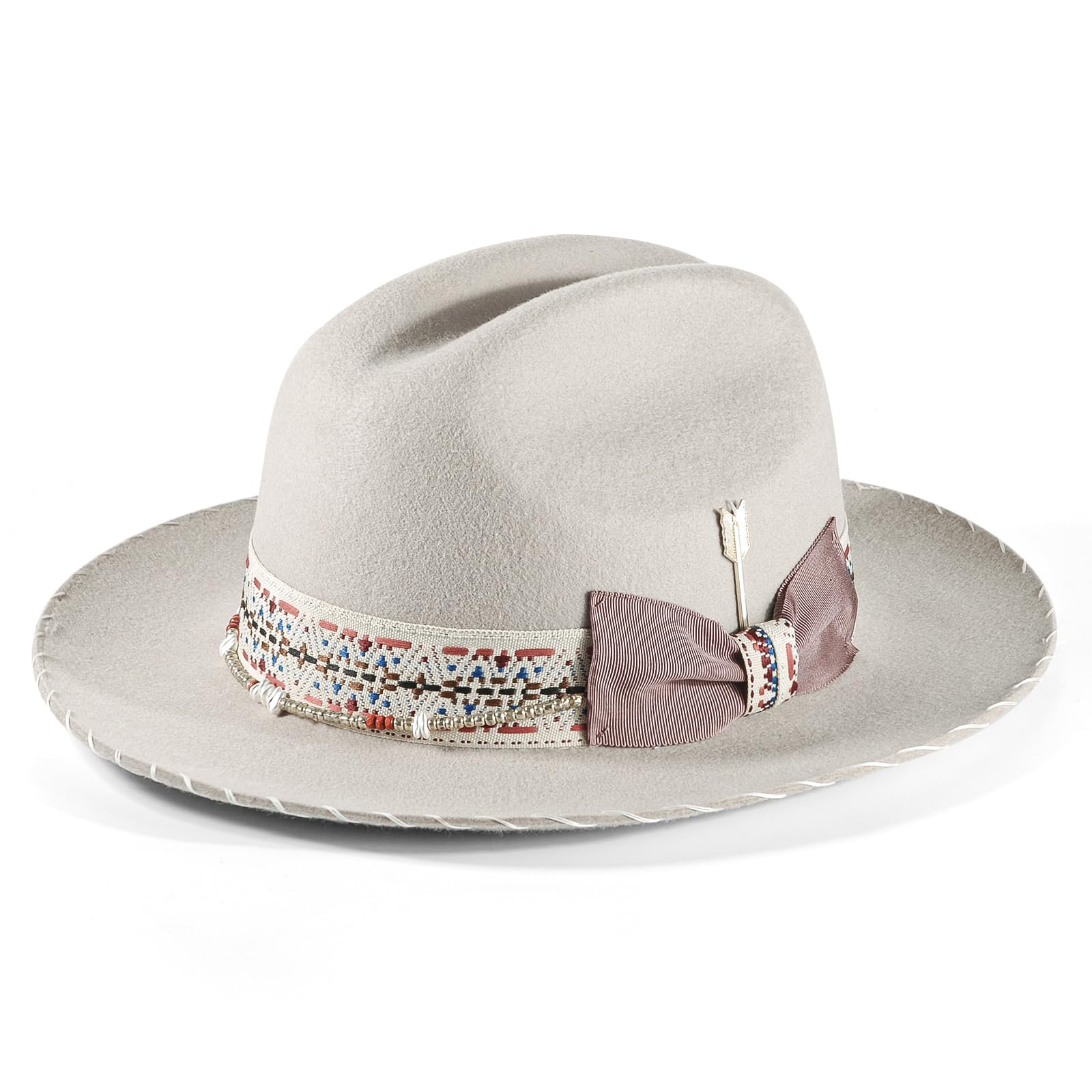 Open Road Hat Fedora Hat Pure Wool Felt Hat Vintage Rancher Hat Airway Vented Panama Hats for Men Women