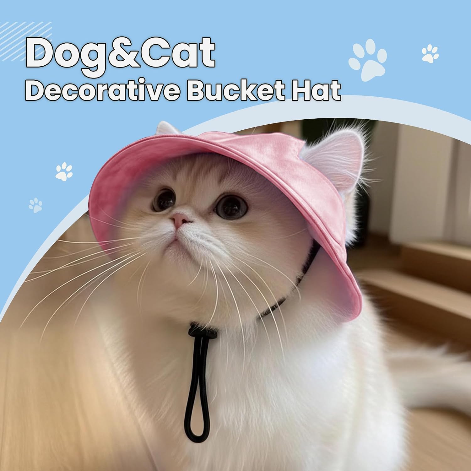 Dog Sun Hat & Cap, Dog Baseball Cap, Summer Hat for Dogs & Cat Hat with 2 Ear Holes, Dog Bucket Hat Sunproof for S/M/L (Pink, M) image 2