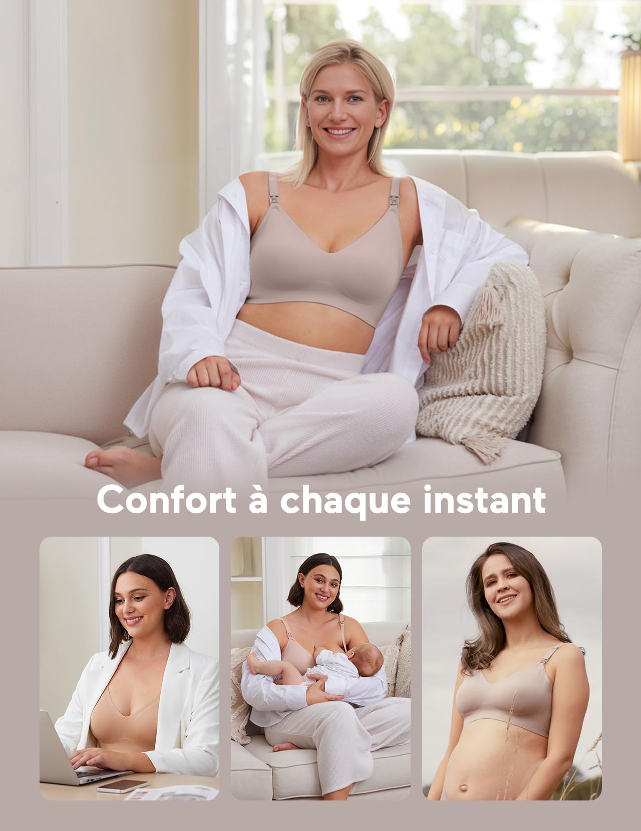 momcozy Soutien-Gorge Allaitement, sans Couture brassière Allaitement, Confort Soutien-Gorge sans Armature