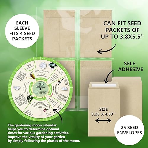 Miniatura 4 de Diario de jardín, carpeta de página completa de 3 anillos de 8.5 x 11 pulgadas. Kit organizador de paquetes de semillas, planificador perfecto y