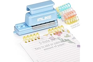 IMLIKE Mini 5-Hole Binding Machine for Easy Notebook Binding