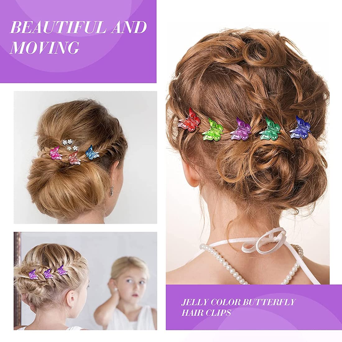 Butterfly Claw Hair Clip Set for Women, 24 Pcs