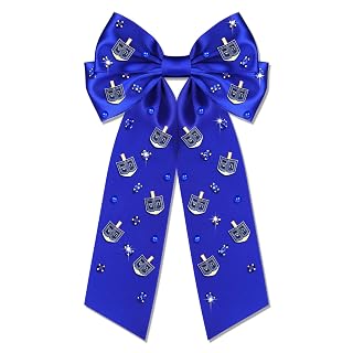 Hanukkah Hair Bow Clips for Women Cute Star of David Hair Clips Jewish Menorah Dreidel Hair Ribbon Bow Barrettes Jeweled Festival of Light Jewish Accessories Hanukkah Outfits Holiday Gifts