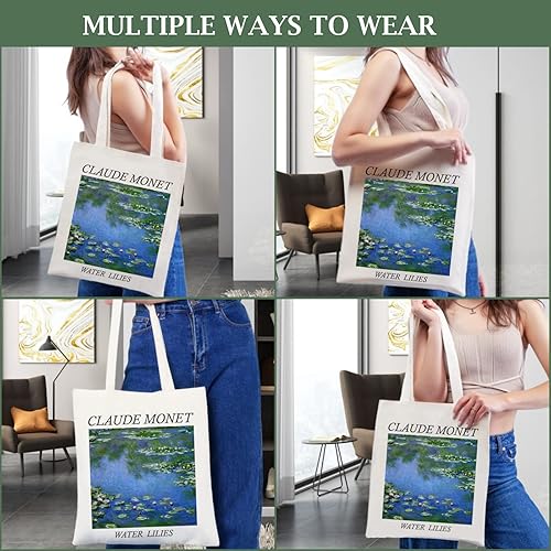 Miniatura 5 de Andeiltech Canvas Tote Bag Aesthetic Cute Vintage Tote Bags Book Shoulder bag Gifts Reusable Grocery Bags for Women