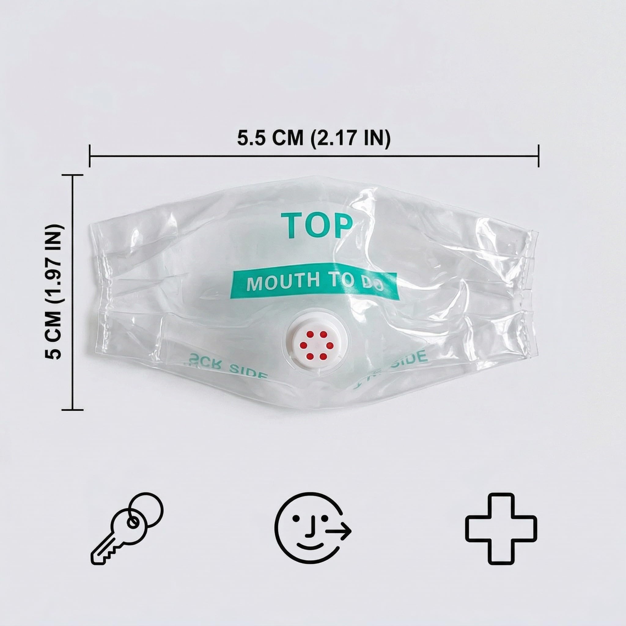 Pocket Mask 5 Mascherine Cpr E, Protezione Viso Emergenza Con Valvola Unidirezionale, Colore Rosso, Dimensioni 5X5,5Cm