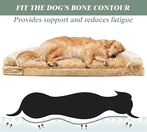 Miniatura 3 de Cama ortopédica para perros grandes, cama extragrande de espuma viscoelástica para gatos con diseño adhesivo, impermeable, con funda extraíble