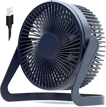 Small Fan 6  USB Desk Fan 2 Speeds Strong Airflow Quiet Operation Cradle Floor Fan 360  Rotate Portable Personal Table Fan for Home,office, Bedroom Dark Blue,31inch Cord