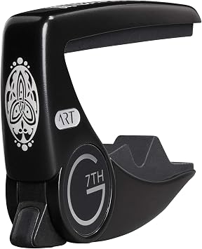 G7th Performance 3 6 String Celtic Black Guitar Capo - Groundbreaking Tension Control & Adaptive Radius Technology - The Perfect Capo for Acoustic and Electric Guitar - UK Designed