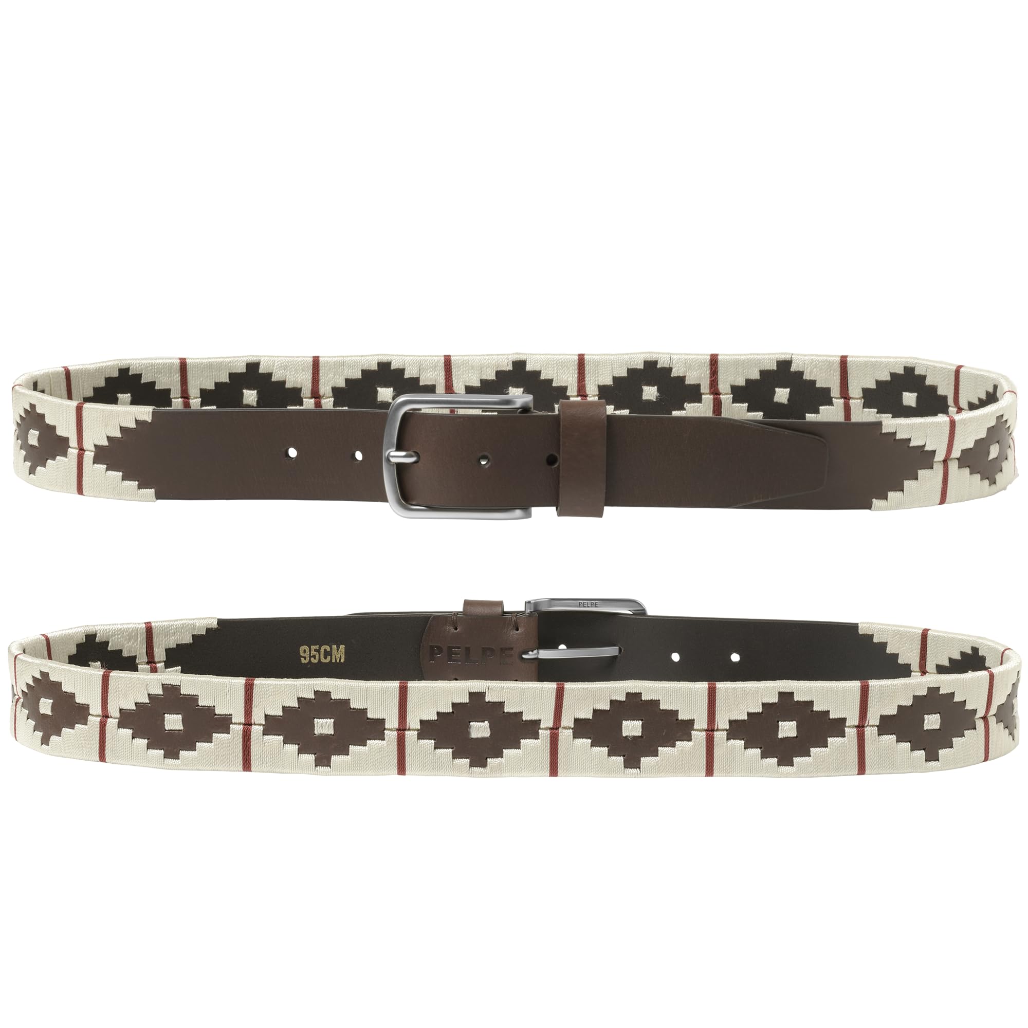 Ceinture en cuir argentin, avec cordon et bracelet en cuir assortis. Ceinture brodée sur cuir, pour homme et femme. Ceintures de polo argentin