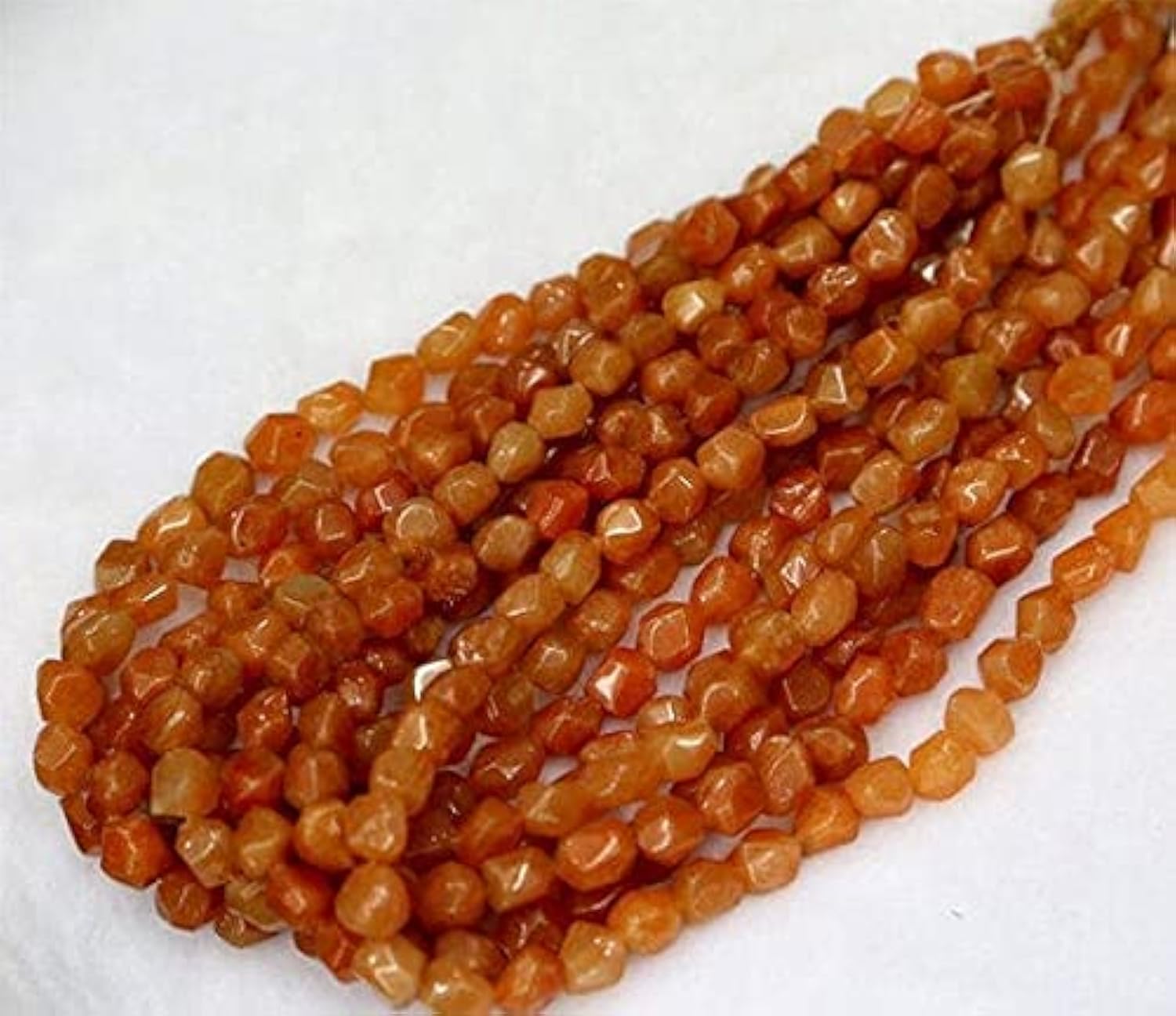 Aventurine orange perles naturelles pour création de collier en pierres de forme libre