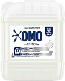Lava-Roupas Líquido Concentrado Lavanderia Profissional Omo Perfect White Pro Galão 7l, OMO