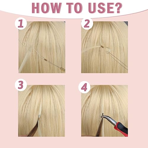 Miniatura 5 de Vlasy Tubos de cobre sin silicona de 0.134 in de microlink con cierre de cuentas de anillo de micro enlace (1000 unidades, negro)