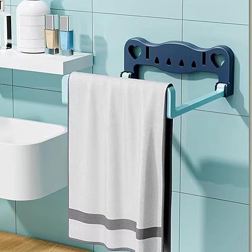 Miniatura 8 de Organizadores de estantes de baño montados en la pared sin perforar para toallas y artículos de tocador, fácil instalación adhesiva