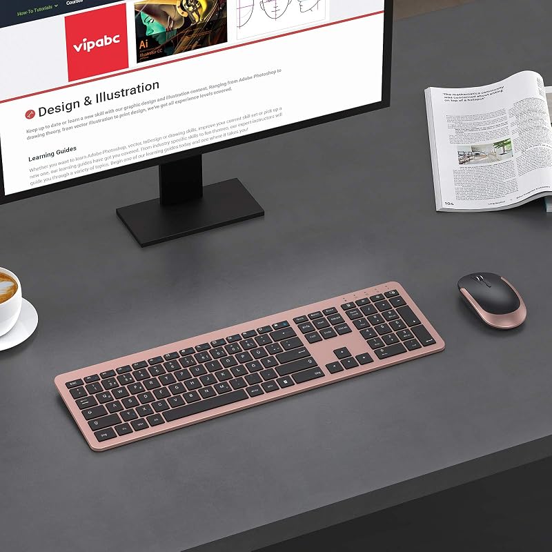 Seenda Vezeték nélküli Billentyűzet és Egér Szett, Ultravékony, Csendes, Ergonomikus, Porálló
