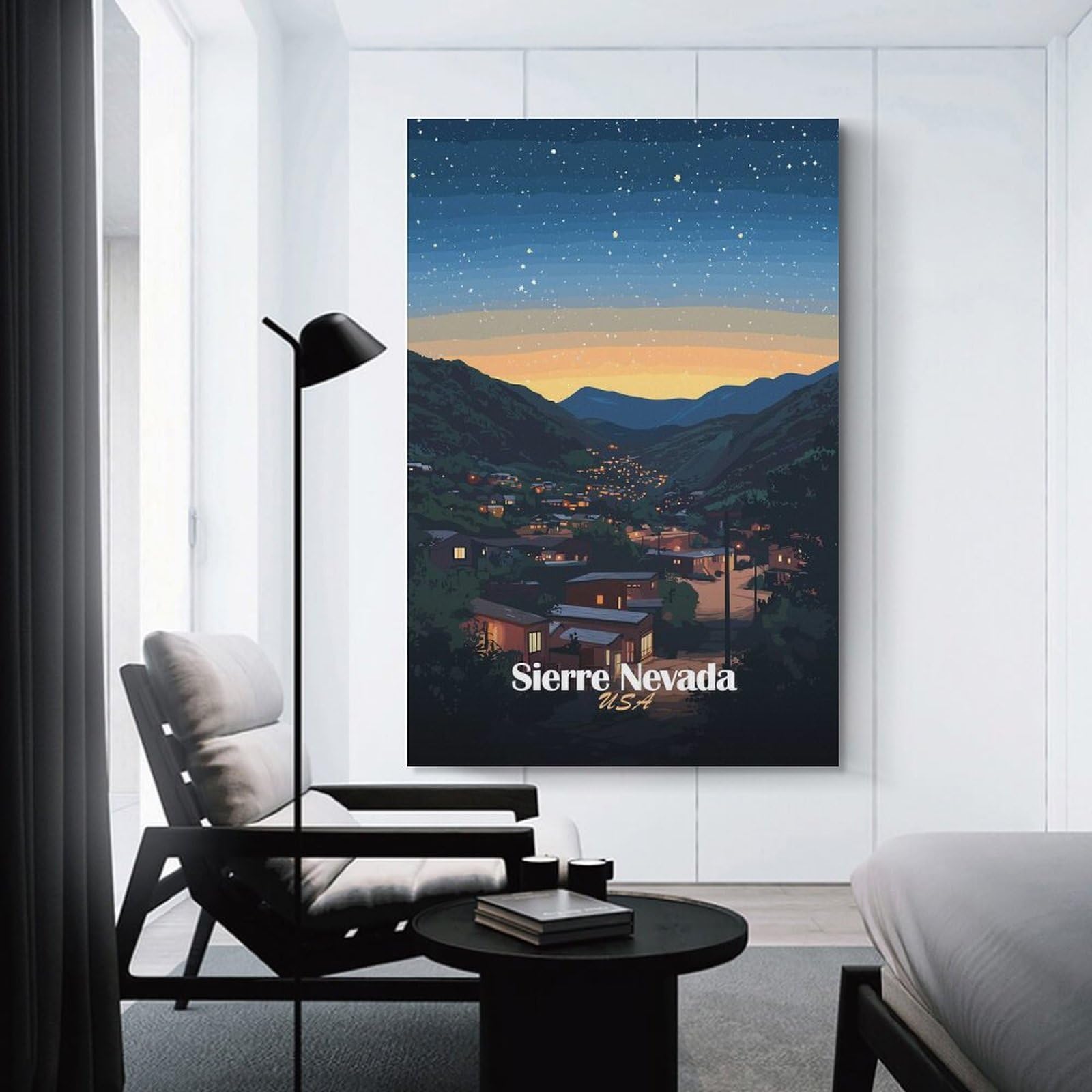 Junmoney Unframe-Style-14 Wall Picture Print Sierra Nevada Night Sky, 24X36inch(60X90cm), For Wall Displays, Bedrooms Or Room Updates, Wall Decor Suited To Curated Displays