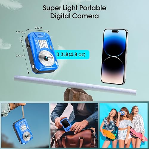 Miniatura 5 de Cámara subacuática 4K, cámara digital impermeable de 64 MP y 16 pies con tarjeta de 32 GB, cámara impermeable flotante de enfoque automático con