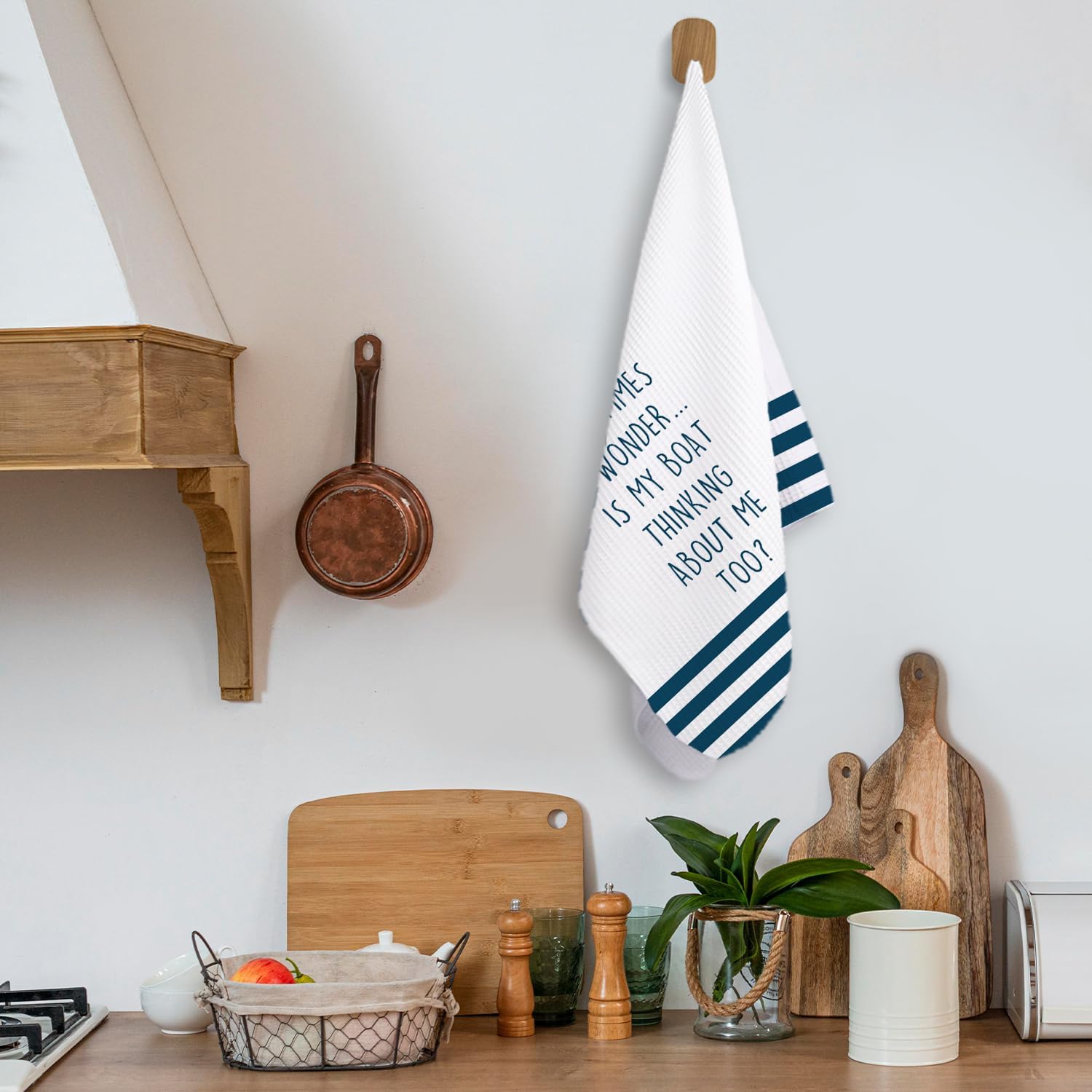 Gifts for Boat Owners, Boat Hand Towels, Boating Accessories Dish Towels for Women, Lake Accessories Tea Towels, Nautical Coastal Boating Decorative Hand Towels, 16x24 Inch image 3