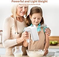 Vista 5 de CBQ Batidora de mano eléctrica, 9 velocidades 400 W mezclador de mano con pantalla digital, botón táctil, turbo, estuche de almacenamiento Snop-On