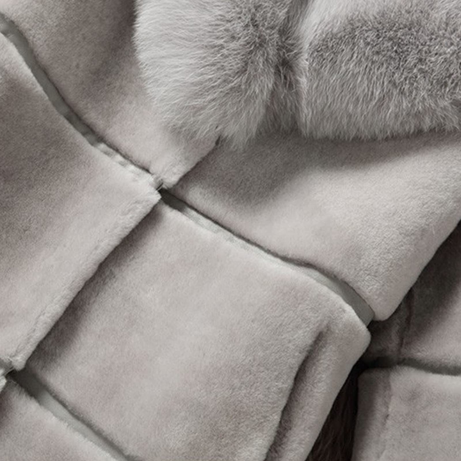 Winterjacke Damen Oversize Kunstpelz Mantel Damen Winter Warm Faux Fur Kunstfell Jacke Lang Pelzmantel Elegant Einfarbig Felljacke Damenmantel Winterjacke mit Tasche
