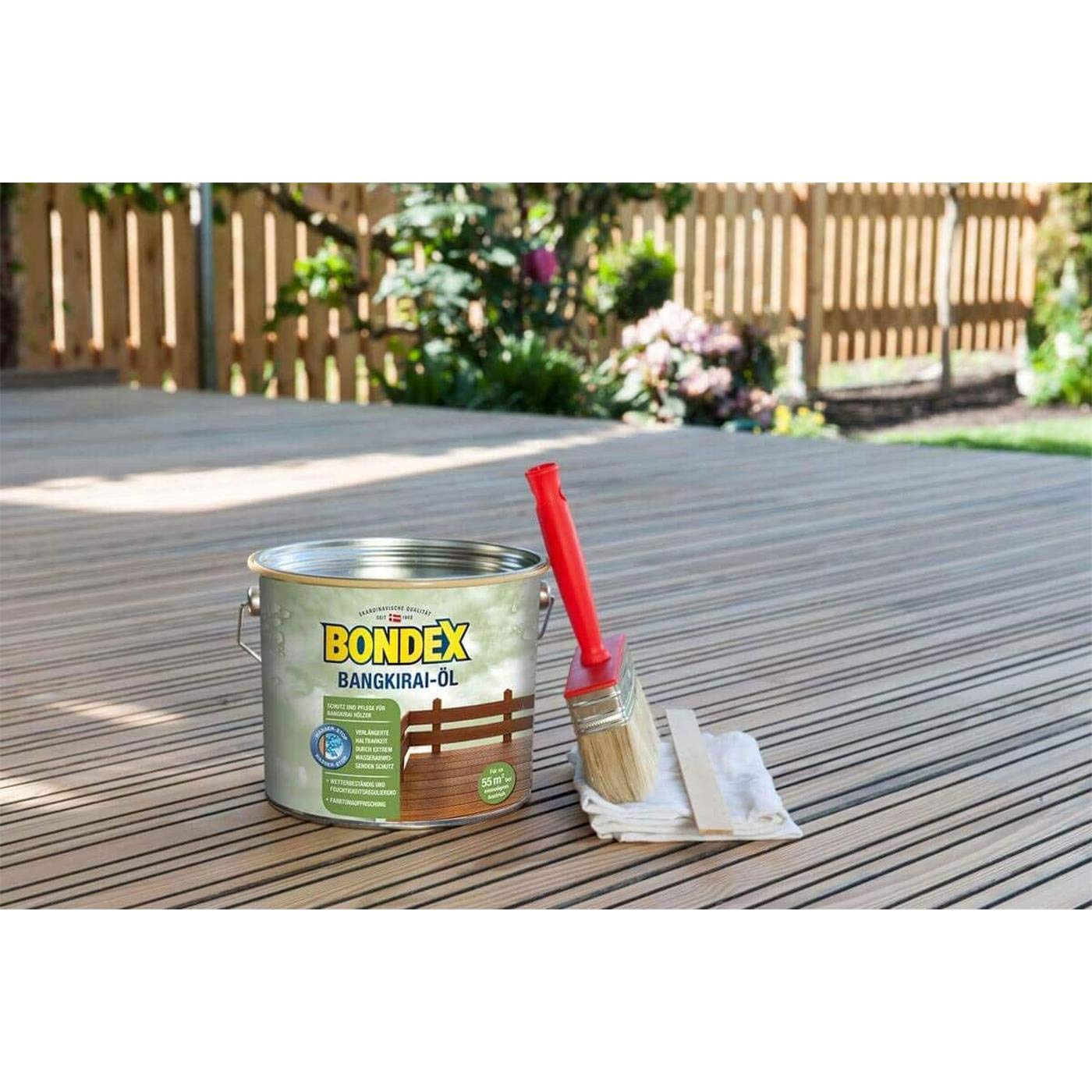 Bondex BigPack XL 4x Bangkirai Öl Bangkirai 4,00l 329611 + 1 x Bondex Zollstock