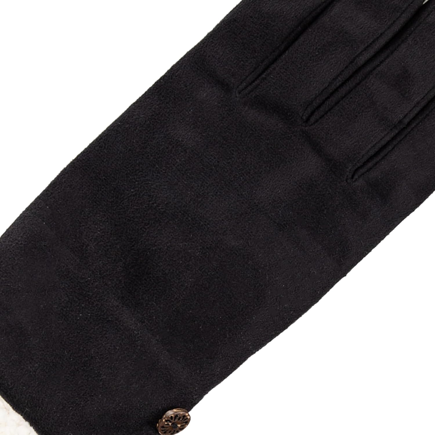 isotoner womens Water Repellent Touchscreen Microsuede Sherpa Lined Gloves With Buttons - Image 3