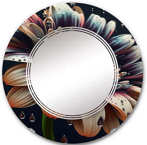 Miniatura 8 de DesignQ Modern Blooming Daisy I - Espejo de tocador, espejos de baño, espejos de pared para sala de estar, dormitorio, espejo ovalado, grande, 20 x