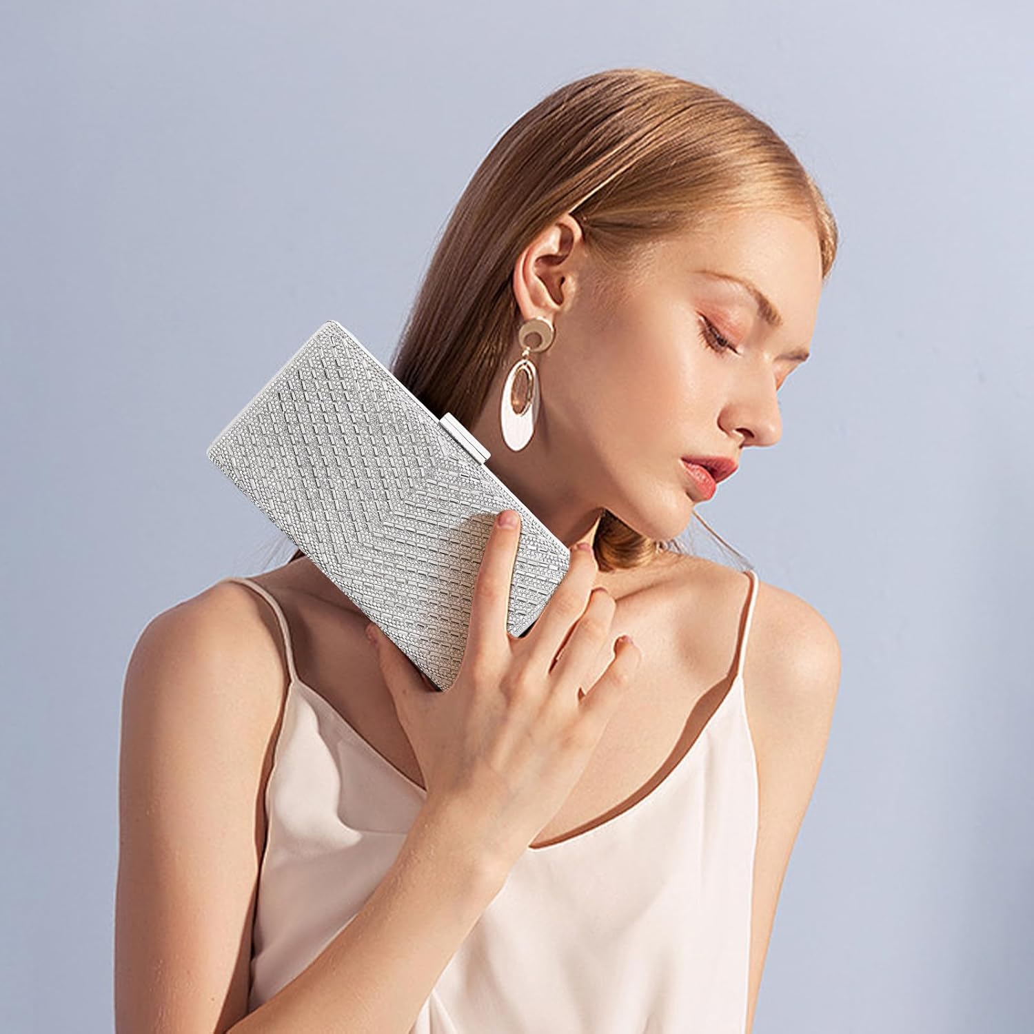 Sparkly Rhinestone Clutch for Bridal Glitter Metal Clasp Purse Formal Party and Wedding Evening Bag For Women - Image 2