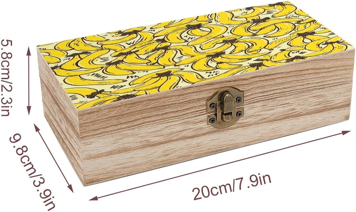 Yellow Banana Wooden Keepsake Box, Memory Box image 2