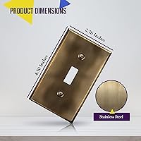 Vista 3 de ENERLITES Placa de pared metálica para interruptor de luz de palanca, cubierta de interruptor de acero inoxidable, resistente a la corrosión