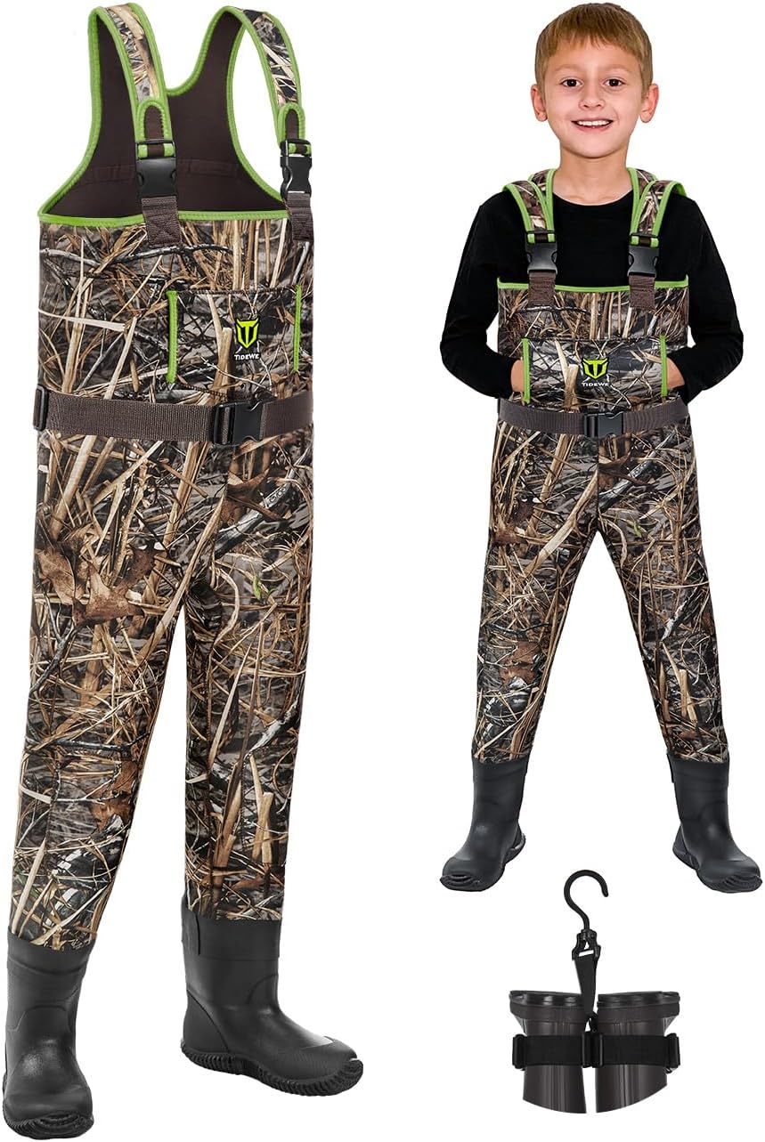 TIDEWE Chest Waders for Toddler & Children, Neoprene Waterproof Insulated Hunting & Fishing Youth Waders for Boy and Girl