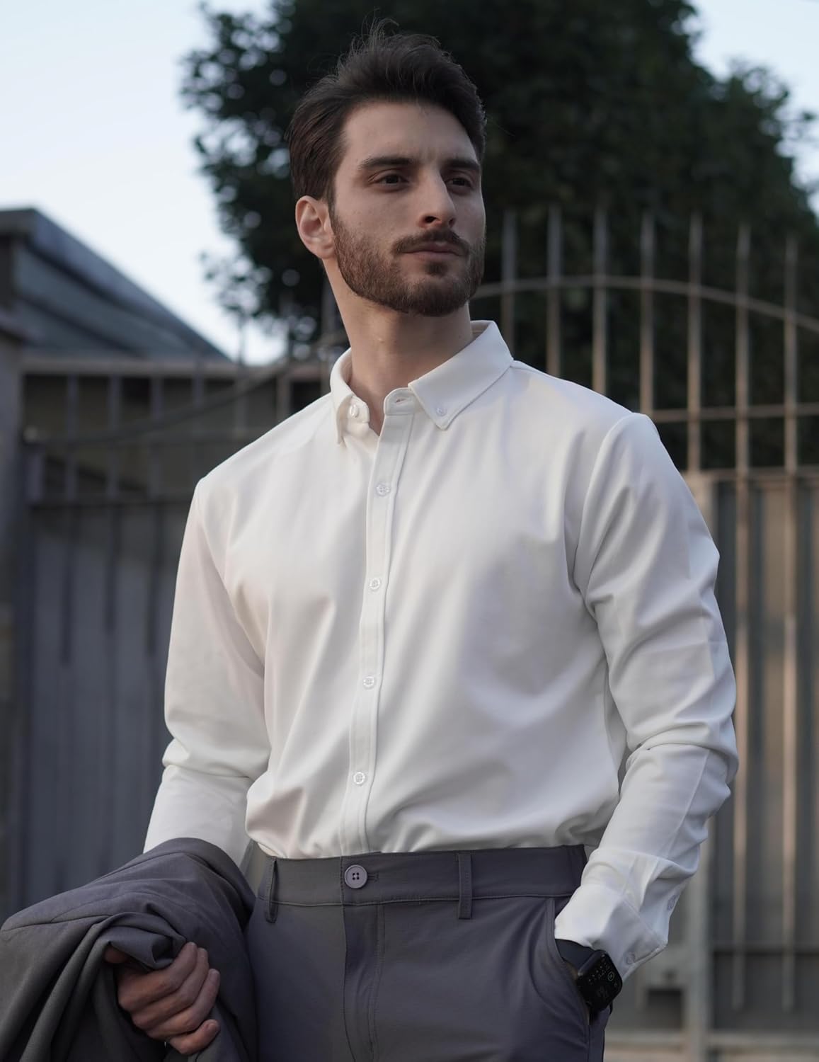 COOFANDY Herenhemd met lange mouwen, vrijetijdshemd, regular fit