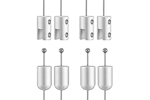 4 Pack Ceiling Hanging Sign Bracket, Solid Aluminum Picture Hanging Hardware for...