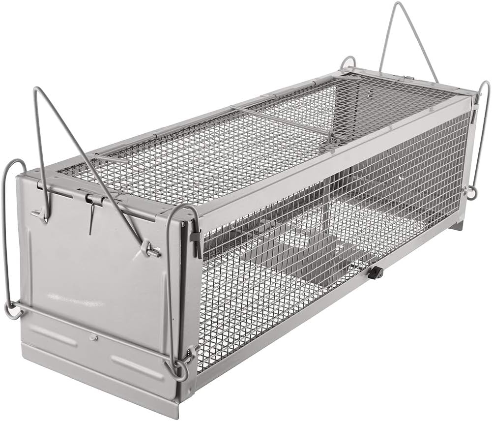 Trapro Humane Mouse Trap Galvanised High Sensetivity Rat Trap Cage Capture in Live and Release (Dual-door)