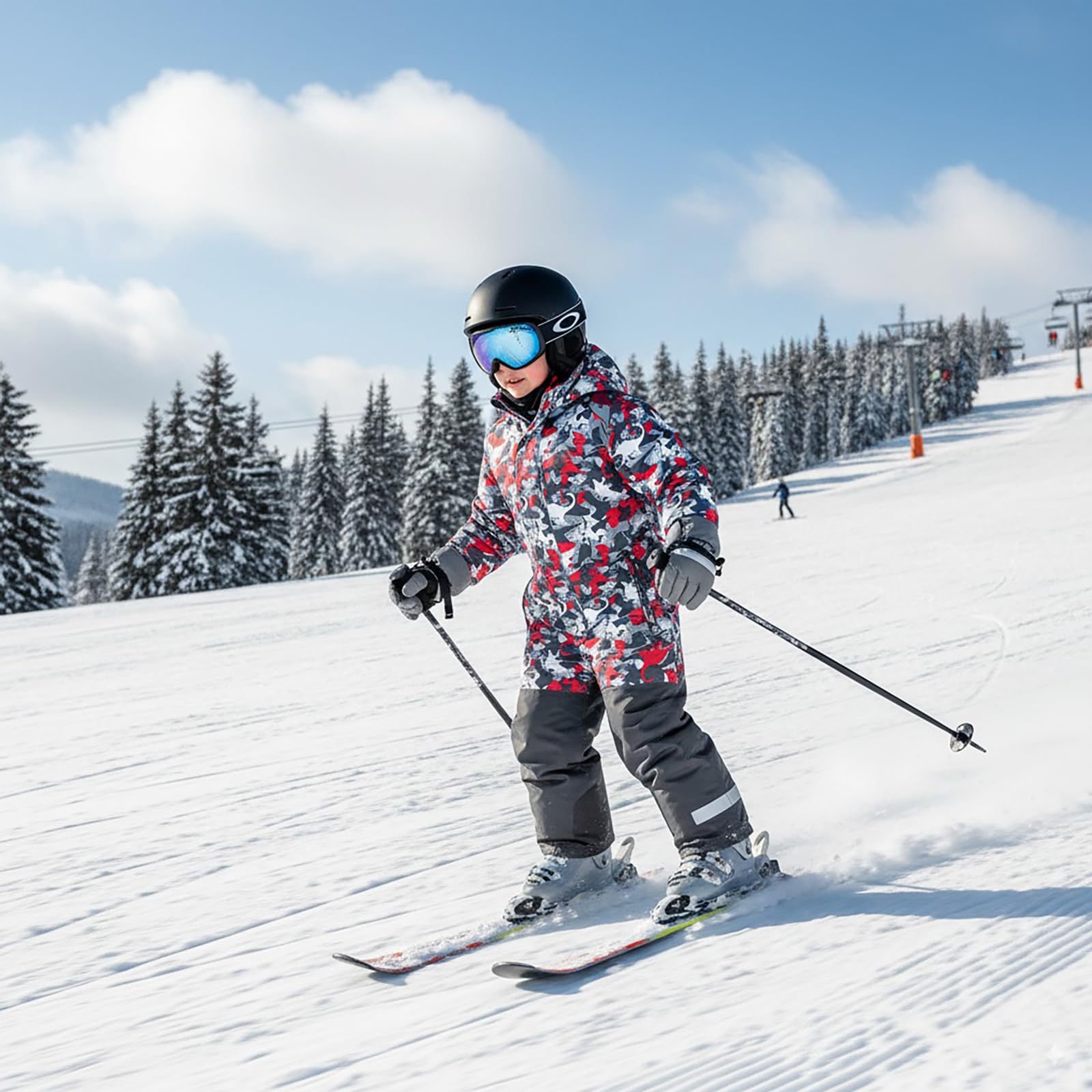 Gogokids Tute da Neve per Bambini, Tute da Sci Intere Impermeabili per Ragazzi e Ragazze, età 4-7 Anni
