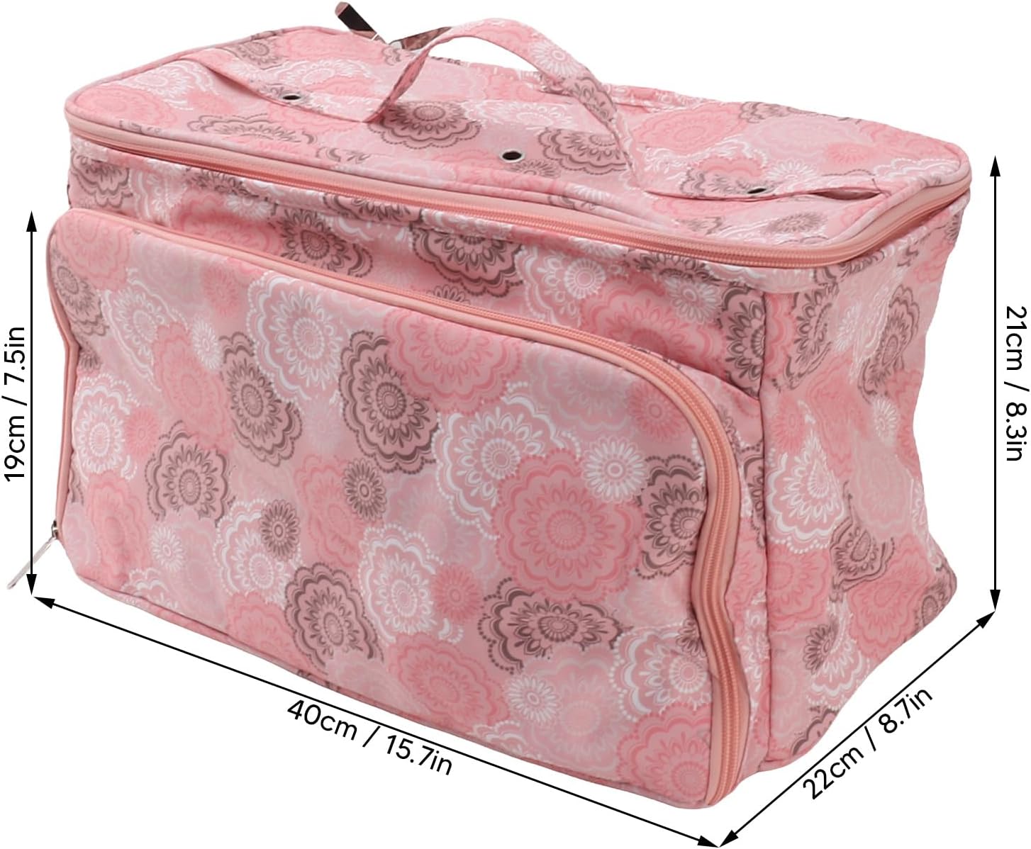 Knitting Bag, Portable Travel Case Crochet Accessories with Dividers for Carrying Projects Knitting Needles Crochet Hooks Pink