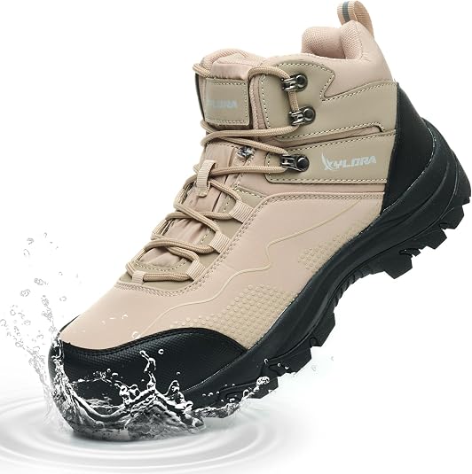 Xyldra Waterproof Steel Toe Boots for Men Wide Width Non Slip Work Boots Lightweight Slip Resistant Safety Shoes Indestructible Construction