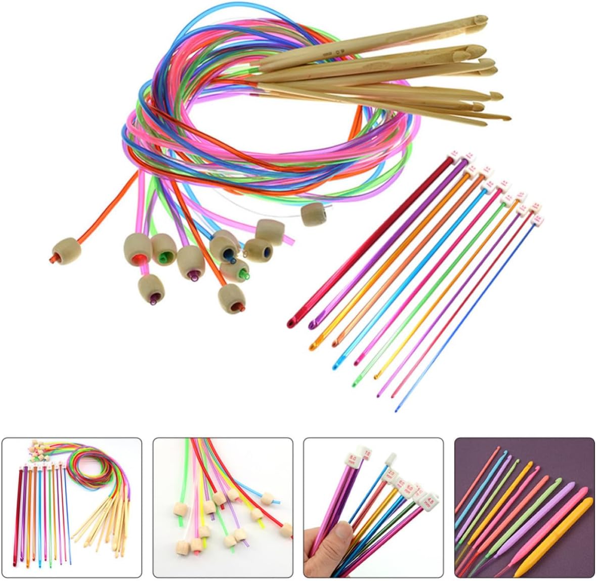 23pcs Circular Crochet Hooks Set for Knitters and Craft Enthusiasts