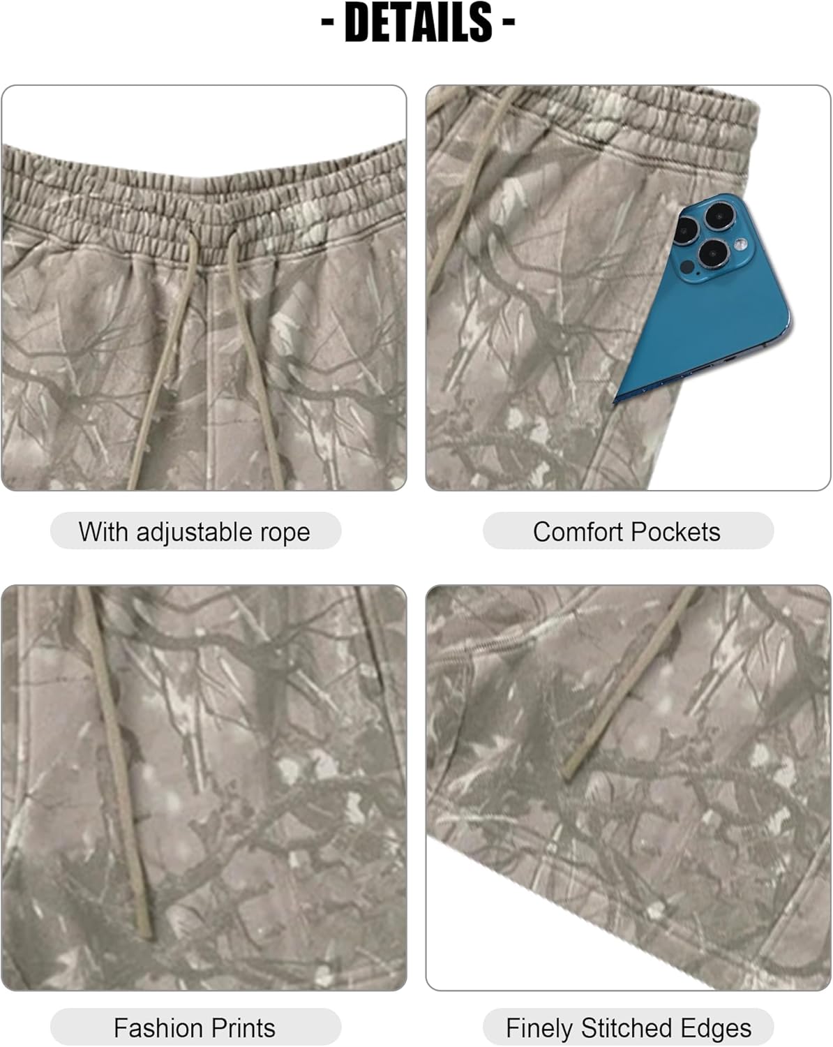 Mens Camo Graphic Print Shorts Workout Cargo Athletic Casual Cool Basketball Drawstring Shorts - Image 6