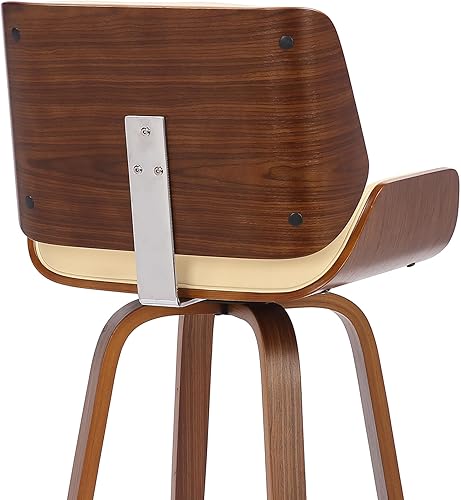 Miniatura 9 de Armen Living Tyler 26" Counter Height Swivel Cream Faux Leather and Walnut Wood Bar Stool crema/nogal,Gris / Negro,Marrón Vintage/Natural,Verde